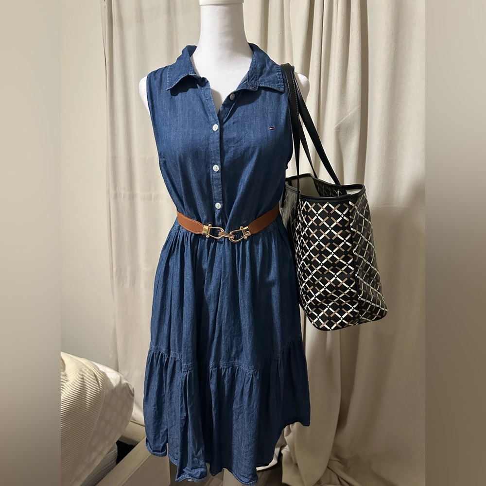 Tommy Hilfiger Chic Denim Blue Dress sz 10